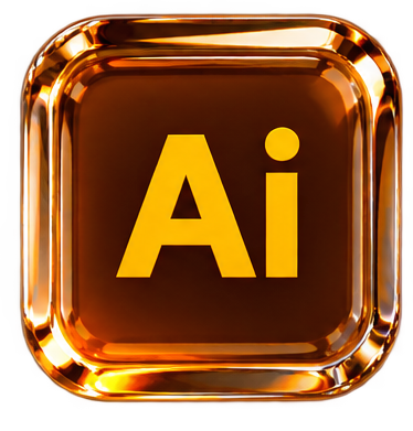 Illustrator 3D Glass Icon