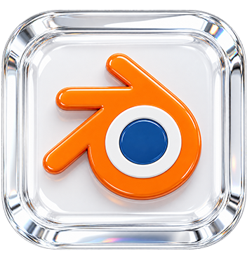 Blender 3D Glass Icon
