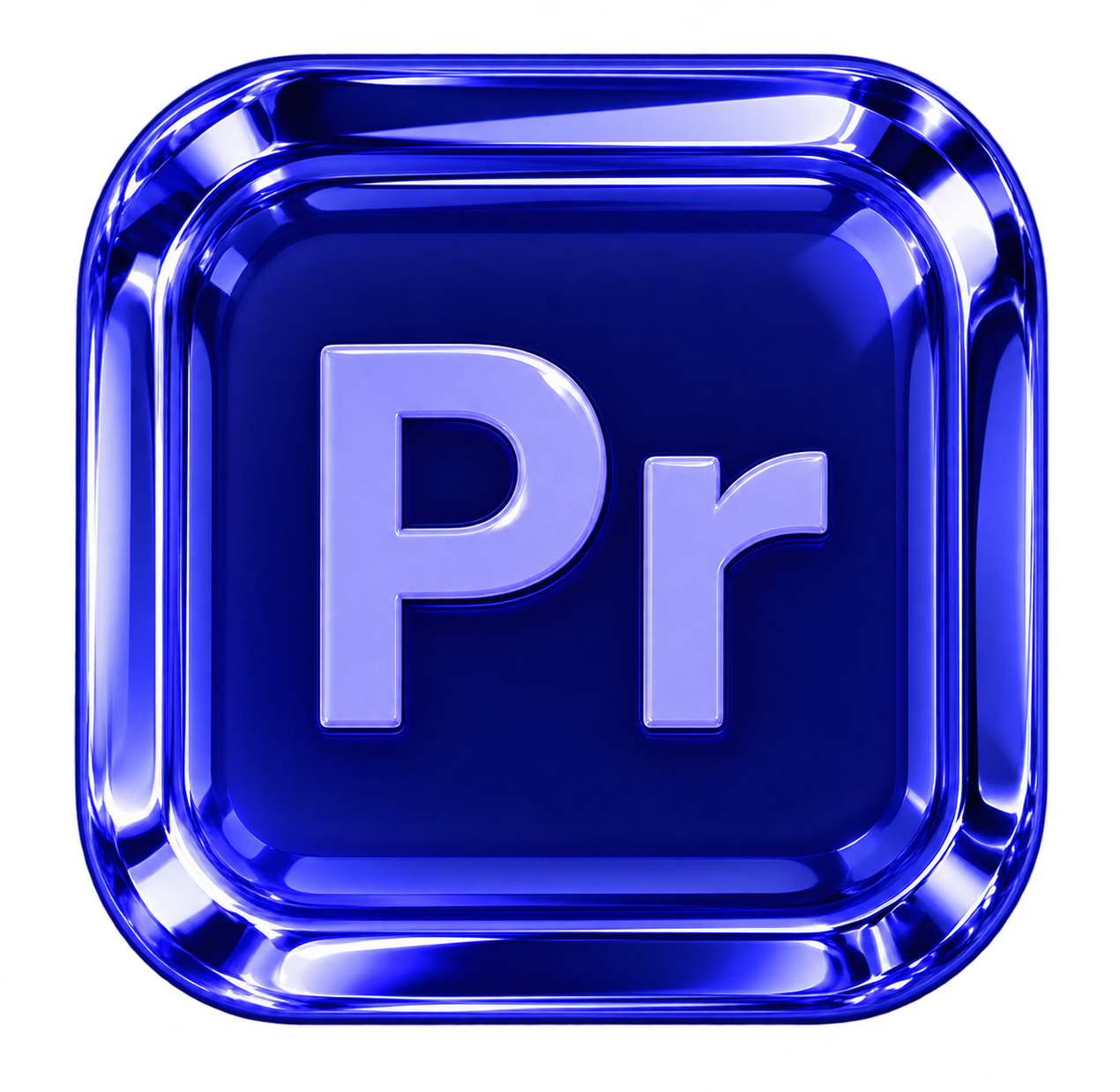 Premiere Pro 3D Glass Icon